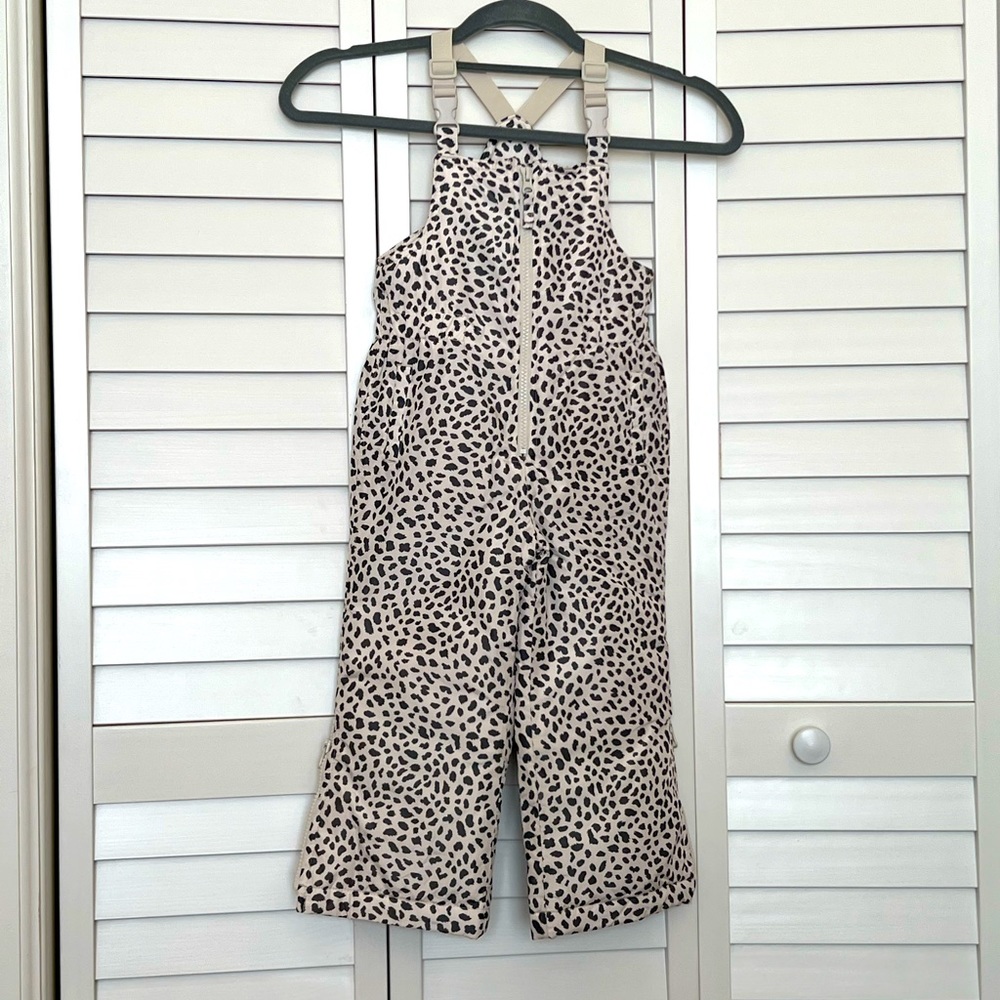 Gap kids snow bib matching leopard print